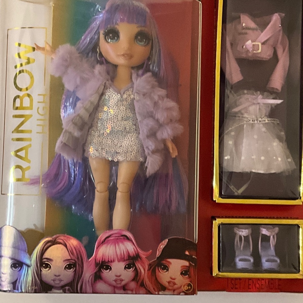 Rainbow Purple Fashion Doll with Outfit